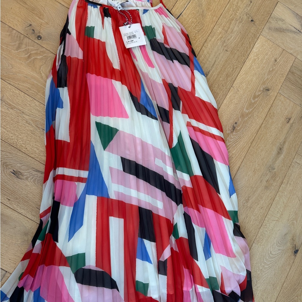 Colorful Geometric Pleated Skirt